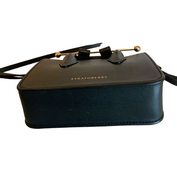 Strathberry Nano Tote - Black leather mini bag crossbody - Picture 4 of 15